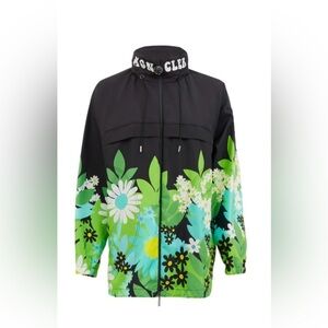 Moncler Black and Green Floral Jacket